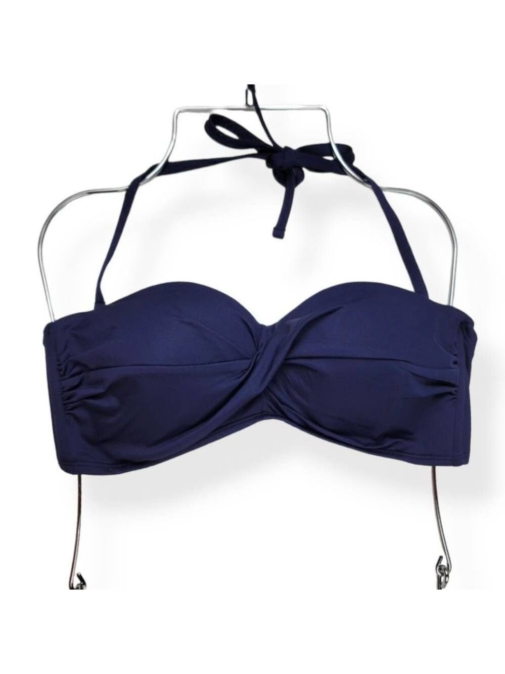 Kona Sol Twisted Front  Oxford Blue Bandeau Medium 8-10 - Picture 2 of 4